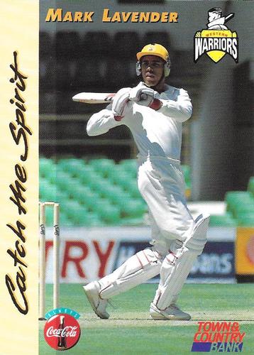 1995-96 Western Warriors Cricket Catch The Spirit #NNO Mark Lavender Front