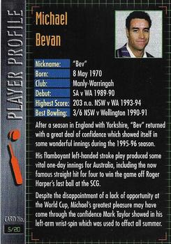 1996-97 New South Wales Blues Cricket #5 Michael Bevan Back