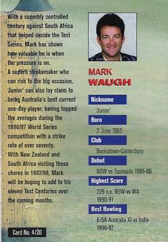 1997-98 New South Wales Blues Cricket #4 Mark Waugh Back