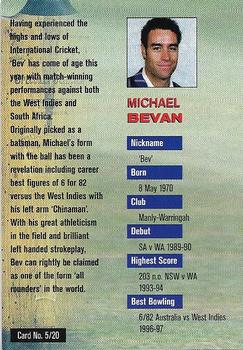 1997-98 New South Wales Blues Cricket #5 Michael Bevan Back