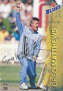 1997-98 New South Wales Blues Cricket #6 Greg Matthews Front