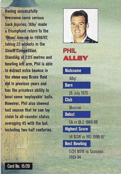 1997-98 New South Wales Blues Cricket #15 Phil Alley Back