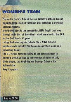 1997-98 New South Wales Blues Cricket #20 The Blues Women's Team Back