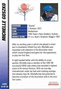 1998-99 New South Wales Blues #18 Michelle Goszko Back