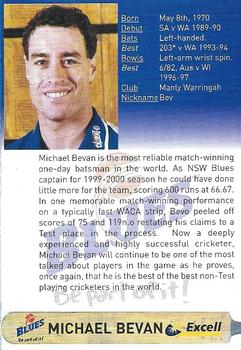 2000-01 New South Wales Blues #NNO Michael Bevan Back