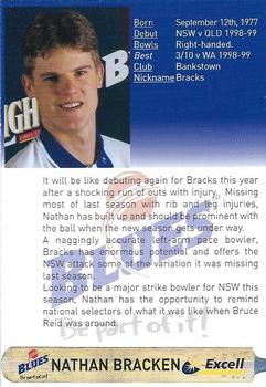 2000-01 New South Wales Blues #NNO Nathan Bracken Back