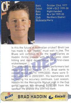 2000-01 New South Wales Blues #NNO Brad Haddin Back