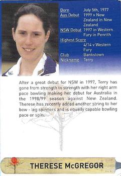 2000-01 New South Wales Blues #NNO Therese McGregor Back