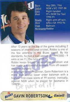 2000-01 New South Wales Blues #NNO Gavin Robertson Back
