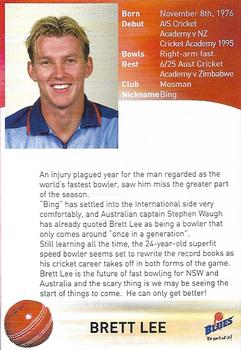 2001-02 New South Wales Blues #NNO Brett Lee Back