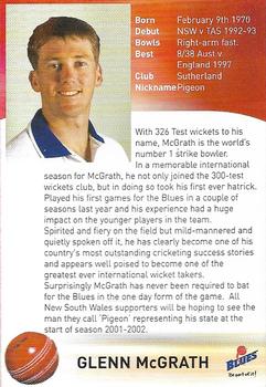 2001-02 New South Wales Blues #NNO Glenn McGrath Back