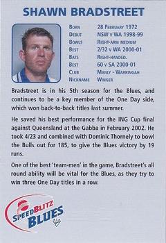 2002-03 New South Wales Blues #NNO Shawn Bradstreet Back