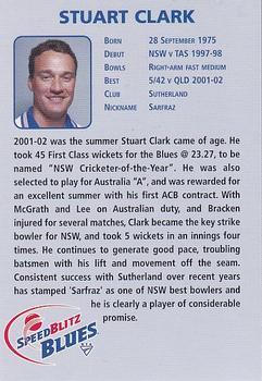 2002-03 New South Wales Blues #NNO Stuart Clark Back