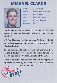 2002-03 New South Wales Blues #NNO Michael Clarke Back