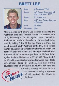 2002-03 New South Wales Blues #NNO Brett Lee Back