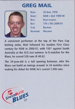 2002-03 New South Wales Blues #NNO Greg Mail Back