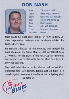 2002-03 New South Wales Blues #NNO Don Nash Back