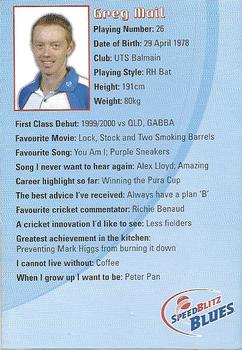 2005-06 New South Wales Blues #NNO Greg Mail Back