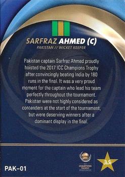 2017 Tap 'N' Play ICC Champions Trophy Pakistan Champions #PAK-01 Sarfaraz Ahmed Back