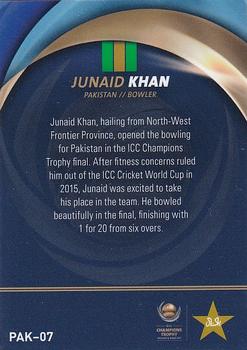 2017 Tap 'N' Play ICC Champions Trophy Pakistan Champions #PAK-07 Junaid Khan Back