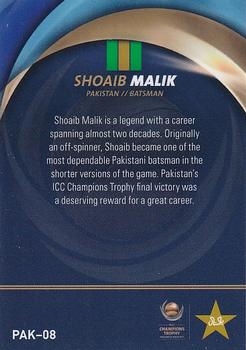 2017 Tap 'N' Play ICC Champions Trophy Pakistan Champions #PAK-08 Shoaib Malik Back