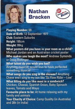 2008-09 New South Wales Blues Cricket #NNO Nathan Bracken Back