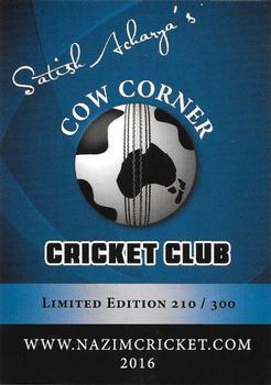 2016 Cow Corner Cricket Club  #01 Checklist Front