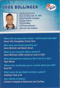 2010-11 New South Wales Blues Cricket #NNO Doug Bollinger Back