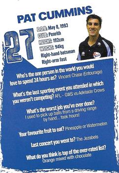 2012-13 New South Wales Blues Cricket #NNO Pat Cummins Back