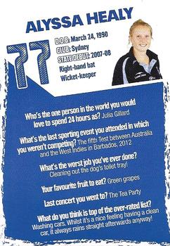 2012-13 New South Wales Blues Cricket #NNO Alyssa Healy Back