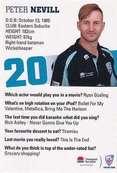 2013-14 New South Wales Blues Cricket #NNO Peter Nevill Back