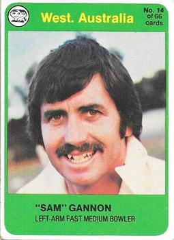 1978 Scanlens Cricket #14 Sam Gannon Front