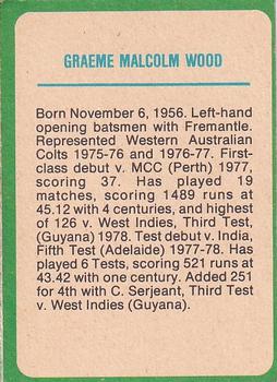 1978 Scanlens Cricket #16 Graeme Wood Back