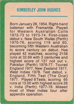 1978 Scanlens Cricket #19 Kim Hughes Back