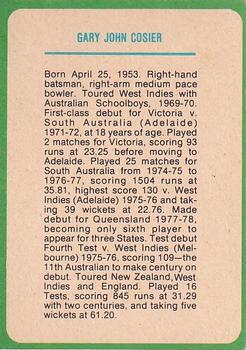 1978 Scanlens Cricket #26 Gary Cosier Back