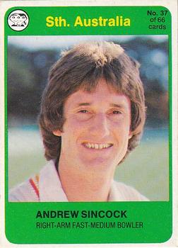 1978 Scanlens Cricket #37 Andrew Sincock Front