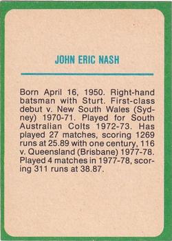 1978 Scanlens Cricket #39 John Nash Back