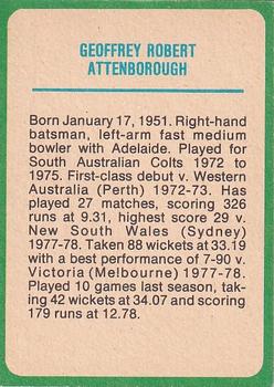 1978 Scanlens Cricket #42 Geoff Attenborough Back