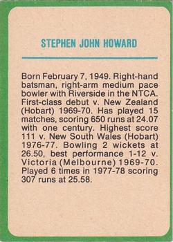 1978 Scanlens Cricket #49 Stephen Howard Back