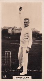 1926 Wills's English Cricketers (New Zealand Issue) #19 George Macaulay Front
