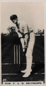 1926 British American Tobacco English Cricketers New Zealand Issue #23 Freddie Calthorpe Front