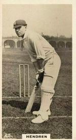1926 British American Tobacco English Cricketers New Zealand Issue #25 Patsy Hendren Front