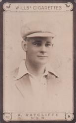 1926 Wills's Cricketers #8 Andrew Ratcliffe Front