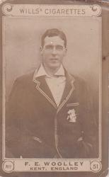 1926 Wills's Cricketers #51 Frank Woolley Front