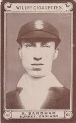 1926 Wills's Cricketers #60 Andy Sandham Front