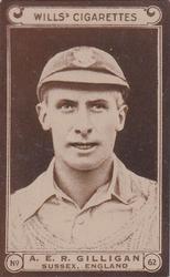 1926 Wills's Cricketers #62 Arthur Gilligan Front