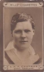 1926 Wills's Cricketers #63 Percy Chapman Front