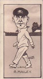 1926 R & J Hill Caricatures Of Famous Cricketers #10 Arthur Mailey Front