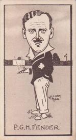 1926 R & J Hill Caricatures Of Famous Cricketers #25 Percy Fender Front