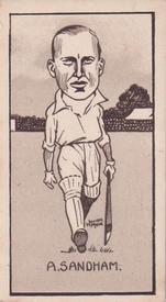 1926 R & J Hill Caricatures Of Famous Cricketers #27 Andrew Sandham Front